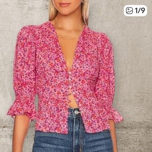 Free People I Found You Blouse, Size Large. EUC